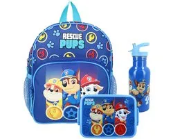 BTS set PAW Patrol Puptastic Days - Rugzak + Drinkfles + Lunchtrommel - Blauw