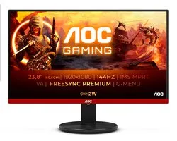 AOC Screen size (inch) 23.8, Panel resolution 1920x1080, Refresh rate 144 Hz, Response time MPRT 1 ms, Panel type VA, HDMI HDMI 1.4 x 1, Display Port DisplayPort 1.2 x 1, Sync technology (VRR) Freesync Premium