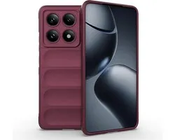 MobyDefend Hoesje - Geschikt voor Xiaomi 14T Pro - TPU Gripcase - Paars