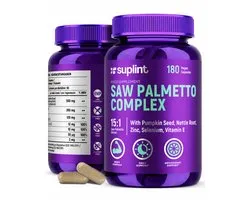 Zaagpalmextract 500 mg - Saw Palmetto Complex – Pompoenpit, Brandnetel, Zink, Selenium en Vitamine E – 180 vegan capsules - Suplint
