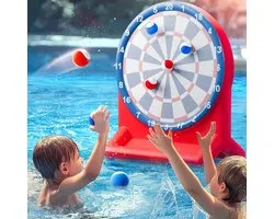 Jeu de fléchettes gonflable pour piscine - Inflatable Toss Water Game - pour la plage et le jardin - pour garçons et filles de 3 à 12 ans et la famille - Rouge - 1 Set