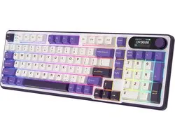 Royal Kludge RKS98 - Clavier de Gaming mécanique - Avec écran - RVB - Sans fil - Switch Chartreuse - Blackberry - Housse anti-poussière incluse