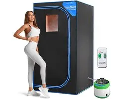 SereneLife sauna - draagbare sauna op ware grootte — Personal Home Spa, met afstandsbediening, opvouwbare stoel, timer