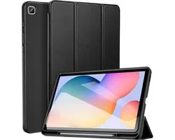 Étui rabattable compatible avec Samsung Galaxy Tab S6 Lite (10.4 pouces) Noir - Tri Fold Smart Case