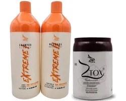 Zap Extreme Extreem Progressieve Keratine Behandeling Formule Gratis + Mascara Ztox Zap Professional Alisa Haar en Elimineert Kroes 950g
