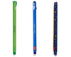 Legami - Stylo effaçable - Monster - Dino - Requin - 3 pièces - Rechargeable