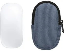 kwmobile Muisetui voor Apple Magic Mouse 1 / 2 Hoes - Etui voor Bluetooth-muis van robuust koord en neopreen - vintage blauw.