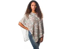 Ayfëe - Italiaanse Poncho - Kasjmier/Wol - Beige - Geblokt