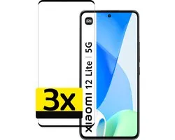 Screenprotector - Geschikt voor Xiaomi 12 Lite - 3 Stuks - Full Cover - Beschermglas - Gehard Glas - Tempered Glass - Screen Protector