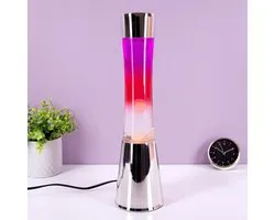 Fisura Lavalamp chroom met gekleurd glas