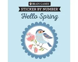Brain Games - Sticker by Number- Brain Games - Sticker by Number Compact Edition: Hello Spring 7x7 Inches Easter Basket Filler, Travel Size Activity Book for Adults & Kids 7+