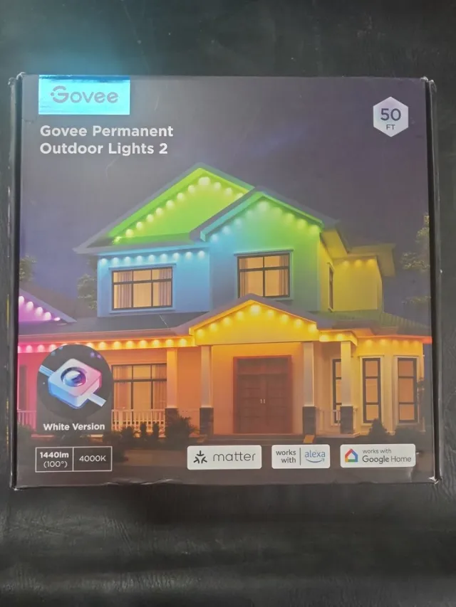 Govee Permanent Outdoor Lights 2 Multicolor LED 50ft Smart Outdoor String Light
