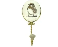 Haak Vogel kijkt naar links 7x5,5x16cm