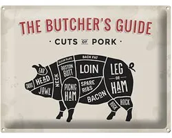 Blechschild Schwein 40x30cm Pork cuts Metzgerei Fleisch