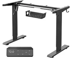 MAIDeSITe Elektrisch Bureauframe In Hoogte Verstelbaar - Zit Sta Onderstel Met 4 Geheugenstanden En Anti Botsing Functie - Stabiel Bureauframe Voor 100 Tot 160 Cm Blad - Zwart