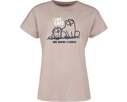Simon's Cat I Like Cats And Maybe 3 People Dames T-shirt - oudroze - XL