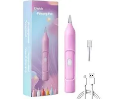 Strass Dot Pen - Strass Art Schilderen - Hobby Projecten Maken - Elektrisch Dotten - 15 x 2.5 cm - Paars