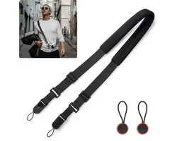 YONO Riem pour Appareil Photo Compact - Bandoulière Quick Strap - Convient pour Sony Cybershot - Canon Powershot - Zwart