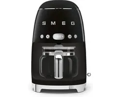 SMEG DCF02BLEU Filterkoffiemachine - Koffiezetapparaat - 10 Koppen - Warmhoudfunctie 40 min - Aroma Instelling - Programmeerbare Startfunctie - 50’s Style - Zwart