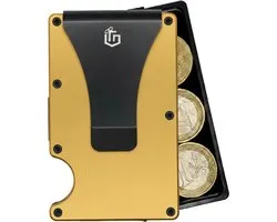 Givanna Smart Wallet - Pasjeshouder - Aluminium Portemonnee - Handmatig Slidesysteem - RFID Bescherming - Voor 8-12 Pasjes - Uitschuifbare Munthouder - Cashclip - Goud
