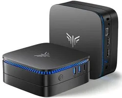 NiPoGi Mini PC W-11 Pro - Intel Celeron N5095(bis zu 2,9 GHz) - 16 GB LPDDR4X 256 GB M.2 SSD - HDMI 2.0 - DP - Typ-C - Dual WiFi