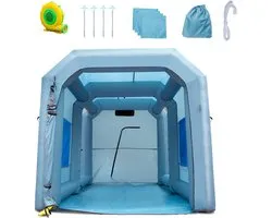 VEVOR Spuitcabine Paint Booth Diy Spray Paint Spray Paint Shelter Tent 950w Blauw 4 x 2.2 x 2.35m 210d Oxford Fabric Spray Paint Tent Draagbare