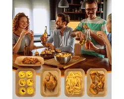 100 stuks bakpapier voor Ninja Foodi MAX Dual Zone heteluchtfriteuse [AF300EU] [AF400EU], 20 x 14 cm anti-aanbaklaag, waterdicht, oliebestendig, perkamentpapier, airfryer, accessoires voor dubbele