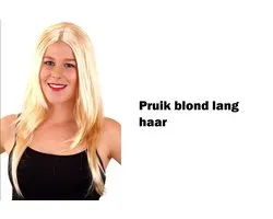 Pruik lang blond Estel - Carnaval thema feest festival fun feest
