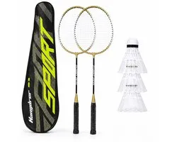 K&R Ventures Badmintonset - 2 rackets, 3 shuttles en tas