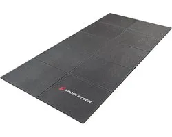 Tapis de protection de sol pliable Sportstech pour tapis roulant – tapis de fitness hydrofuge et silencieux 160×74 cm – tapis de sport BS300 6 mm d'épaisseur pour tapis roulant, vélo d'appartement et salle de sport à domicile