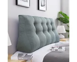 VERCART Back Cushion Long Wedge Cushion Cushion with High Back Large Wall Pillow Reading Pillow Neck Support Pillow Lumbar Pillow For Bed Headboard Upholstered Sofa Bed with Washable Linen Cover Gray