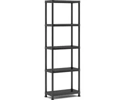 Keter Stellingkast Plus 60/5 - Opbergrek met 5 planken - 60x30x174cm - Zwart
