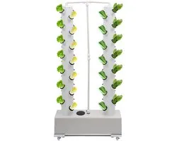 Sensova Kweekset Hydrocultuur Hydroponie met 56 Plantplaatsen - Verticale Hydro Kweekset als Slimme Moestuinbak voor Binnen en Buiten, Waterbesparend, Ruimtebesparend en Hoge Opbrengst voor Bladgroenten en Kruiden