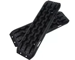 2 Stuks Kunststof Traktiematten Anrijhulpmiddel | Pannehulpmiddel Bandladder Voor Modder En Sneeuw | Recovery Board Offroad | Geschikt Voor Auto, Vrachtwagen En Offroad Voertuigen | Zwart | NAIZY