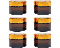 Di Vetro Ambrato, Flacone da Viaggio da 50 ml con Coperchio Interno Bianco per Crema Fai da te