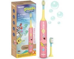 Beurer SC 11 SpongeBob Elektrische Tandenborstel Kind – Sonische Tandenborstel voor Kinderen 3-12 jaar – Tot 65.000 Bewegingen/min – 2 Opzetborstels 3+ & 6+ – USB-C – Seastar Pink