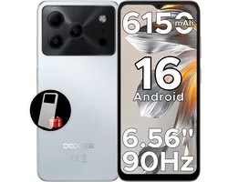 DOOGEE Note 56 - Smartphones - 24G RAM + 64G ROM (2TB/TF) - Android 16- 6150mAh - 6,56 inch + 90Hz - 4G Dual SIM - Face ID - GPS - 3,5mm Koptelefoonaansluiting - Wit