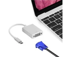 Jumalu USB C vers VGA - Connecteur USB C vers VGA - Couleur du corps métallique - USB 3.1 - Chromebook - Asus Zenbook - Acer Swift - Lenovo Yoga - HP Spectre - Microsoft Surface - MSI - Macbook - Dell - Razor Blade - Lenovo