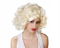 Marilyn Perruque Blond Kort Krullend Haar Verkleed Accessoire