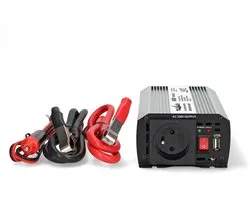 Onduleur Nedis 1200W - Onde sinusoïdale modifiée - 12V / 230V - Pinces de batterie + Allume-cigare