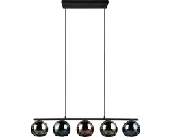 REALITY SHELDON Hanglamp - Zwart met multicolor glas