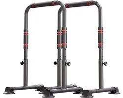 Dip Station - Parallelle Staven - Krachttraining Thuis - In Hoogte Verstelbaar - 200kg Capaciteit - Zwart