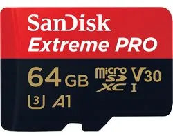 SanDisk MicroSDHC Extreme Pro 64 Go 100 Mo / 90 Mo, U3, V30, A1
