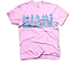 T-shirt rose avec logo Miami Vice vieilli - 2XL