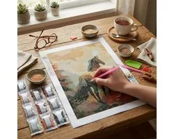 Diamond Painting - 30x40 cm – Diamond Painting Kit met Steentjes – Diamant Schilderij Knutselset – Diamond Art voor Volwassenen en Kinderen – DIY Hobby Set - 1 Willekeurige Variant