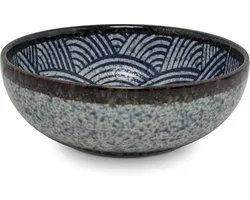 Luxury - Bowl - Japanese wave blue - Edo japan - Ø21 cm - Large - Ceramic bowls - Bowl porcelain - Fruit bowl - ShopVlot
