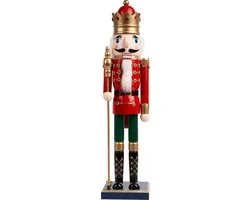 The Twiddlers – XL Houten Notenkraker Soldaat met Standaard, 50cm – Traditionele Kerstdecoratie – Premium Kwaliteit
