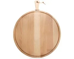Boska Serveerplank Rond Amigo XXL - Borrelplank met Handgreep - Rustiek Beukenhout - Bruin - Ã˜ 50 cm