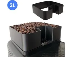 Extension de réservoir à grains de café compatible avec Philips EP 1200 – 2200 – 5400 - Rehausseur de grains à montage fixe - Donne une capacité supplémentaire à votre machine - Accessoire pour machine à café Philips - 2L