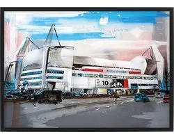 Eindhoven Philips voetbalstation print 43x30,6 cm (A3) *ingelijst & gesigneerd